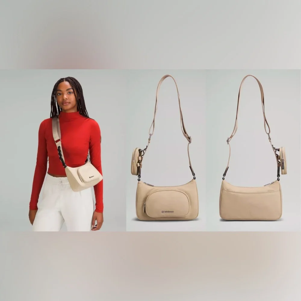 Rare! New with Tags!!! Lululemon Crossbody with Nano Pouch 2L Beige Neutral Tan - Picture 7 of 17